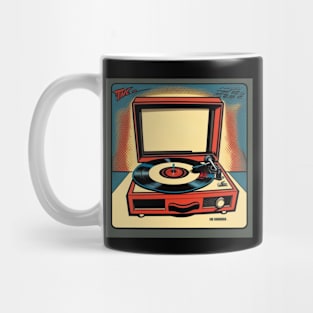 Vintage Record Player Turntable Comic Mug